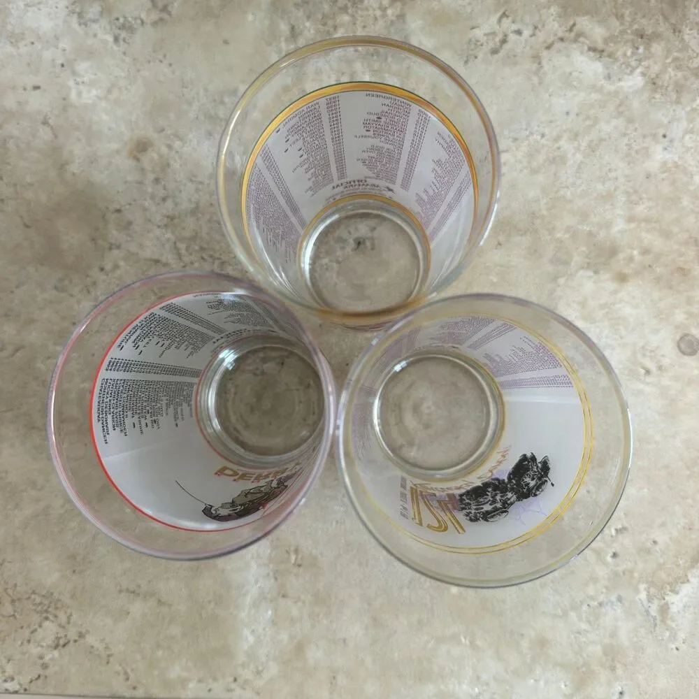Vintage Kentucky Derby Glasses 1996 1997 1998 Set of 3 Churchill‎ Downs Aramark